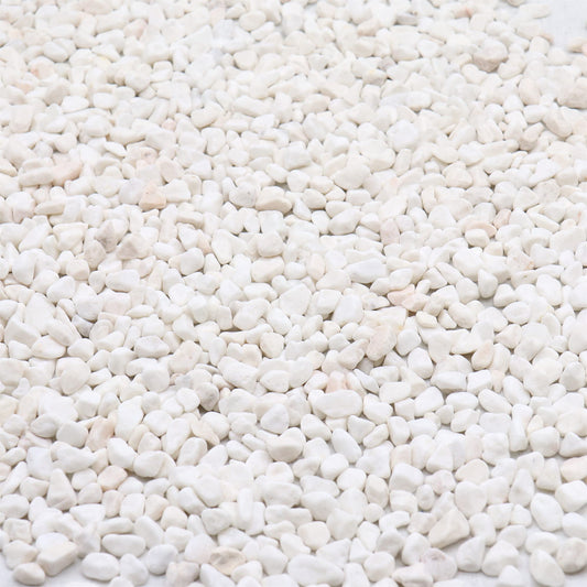 Premium Pebbles White Rocks. White Decorative Pebbles. 1/5 Inch – 5 lbs for Garden, Landscaping, Indoor, Vase fillers, Crafting, Succulents, pots, Plants (Mini (0.2 Inch), White - Tumbled, 5)