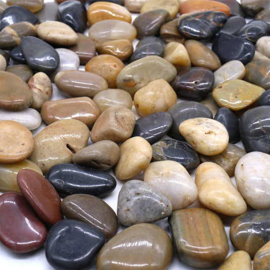 Premium Pebbles Rocks for Plants. Mixed Colors Decorative Polished Pebbles. 1 to 2 Inch – 10 lbs for Plants, Garden, Landscaping, Succulents, pots (MD (1 to 2 Inch), Mixed Color - Polished, 10)