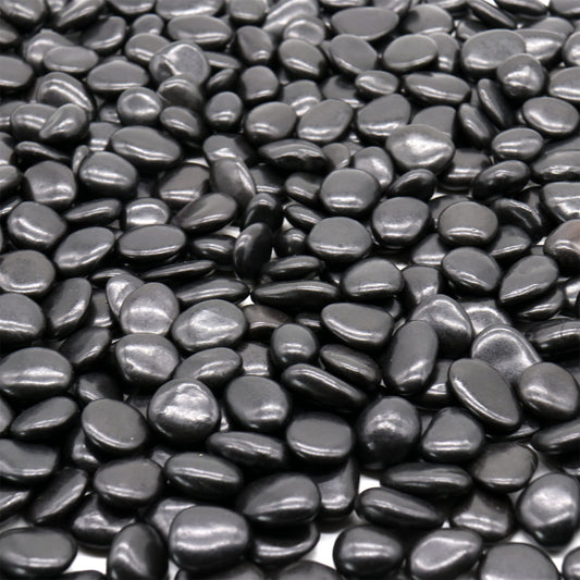 Premium Pebbles Black Rocks for Plants. Black Decorative Polished Pebbles. 1/2 to 1 Inch – 2 lbs. for Plants, Garden, Vase fillers, Succulents, pots (SM (0.5 to 1 Inch), Black -Polished, 2)