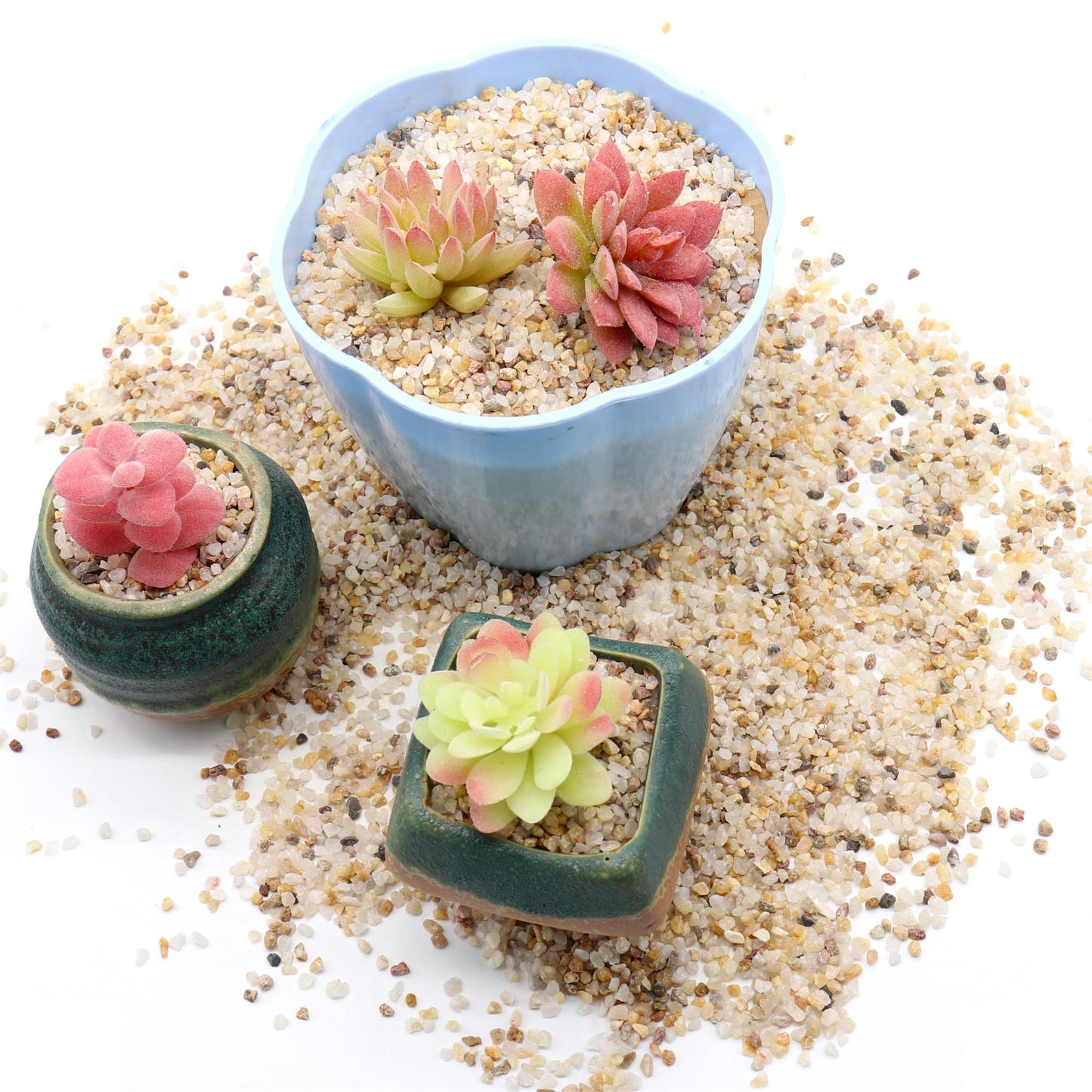 Premium Pebbles Coarse Sand. Golden Color. 1/8 Inch 5 lbs. for Potting Soil, Succulents, Pots, Plants, Gardening, Indoor, Crafting, Vase Fillers (X-Mini (0.125 Inch), COARSE Sand - Golden, 5)