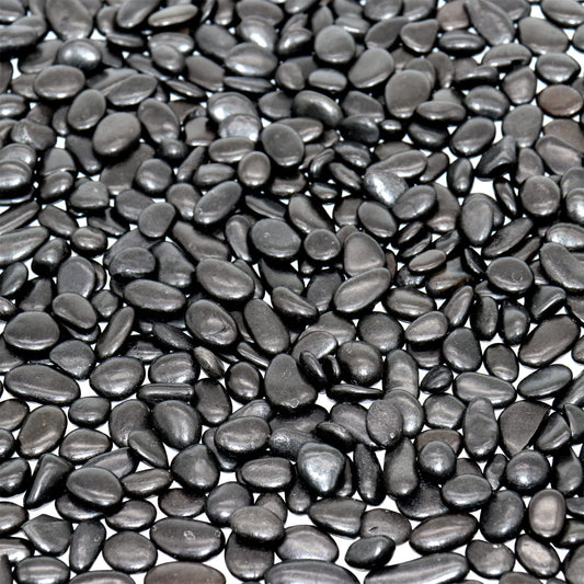 Premium Pebbles Black Rocks for Plants. Black Decorative Polished Pebbles. 3/8 Inch – 2 lbs for Garden, Indoor, Vase fillers, Crafting, Succulents, pots, Plants (XSM (0.375 Inch), Black -Polished, 2)