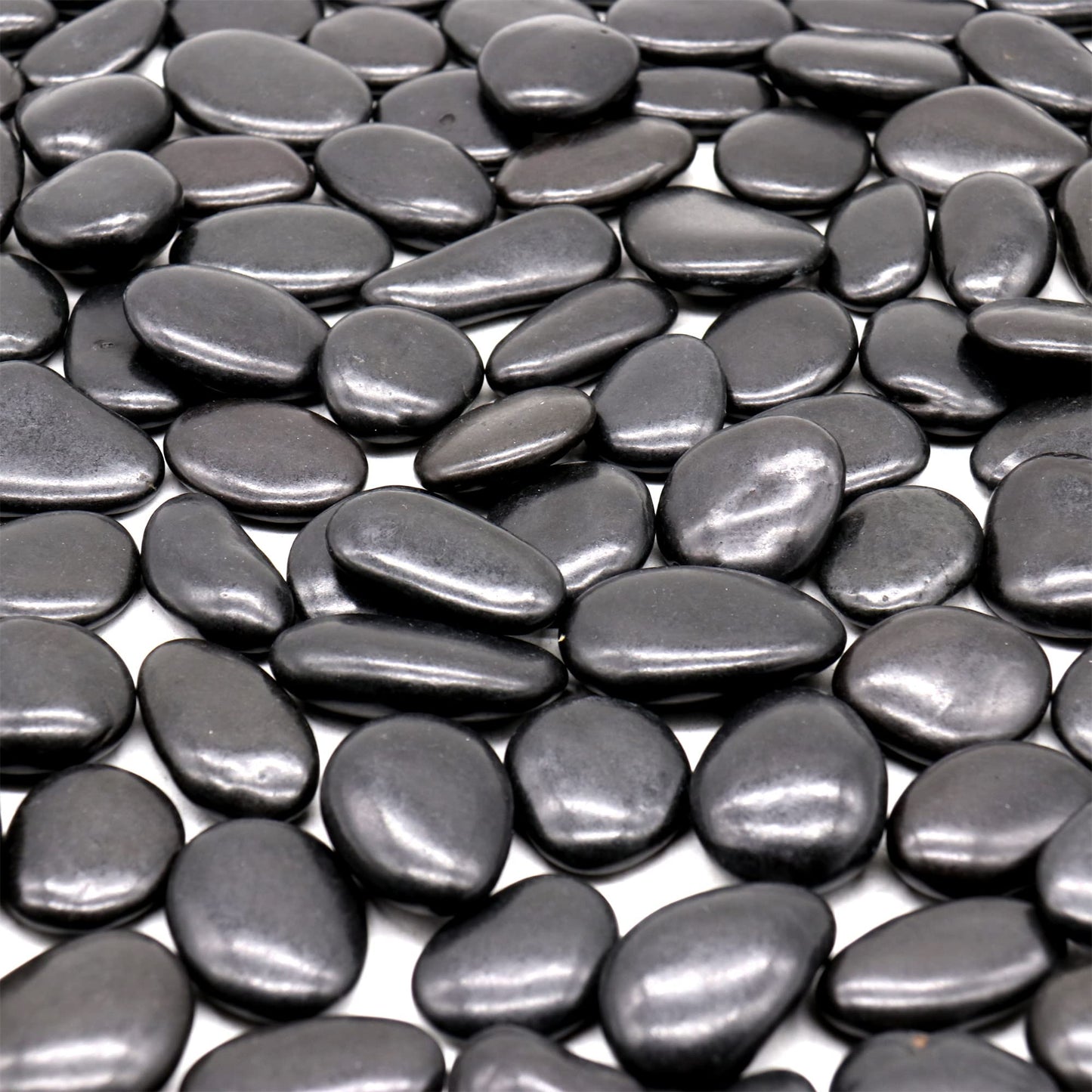 Premium Pebbles Black Rocks for Plants. Black Decorative Polished Pebbles. 1 to 2 inch – 10 lbs for Plants, Garden, Landscaping, Succulents, pots, Plants (MD (1 to 2 Inch), Black -Polished, 10)