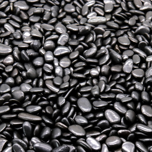 Premium Pebbles Black Rocks for Plants. Black Decorative Polished Pebbles. 1/5 Inch – 2 lbs. for Plants, Garden, Landscaping, Vase fillers, Succulents, pots (Mini (0.2 Inch), Black -Polished, 2)