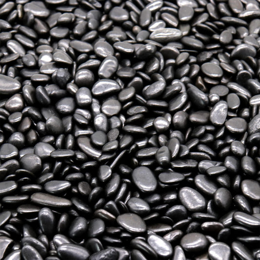 Premium Pebbles Black Rocks for Plants. Black Decorative Polished Pebbles. 1/5 Inch – 5 lbs. for Plants, Garden, Landscaping, Vase fillers, Succulents, pots (Mini (0.2 Inch), Black -Polished, 5)